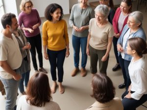 pikaso_texttoimage_In-the-center-of-the-image-a-group-of-women-an-men (2)